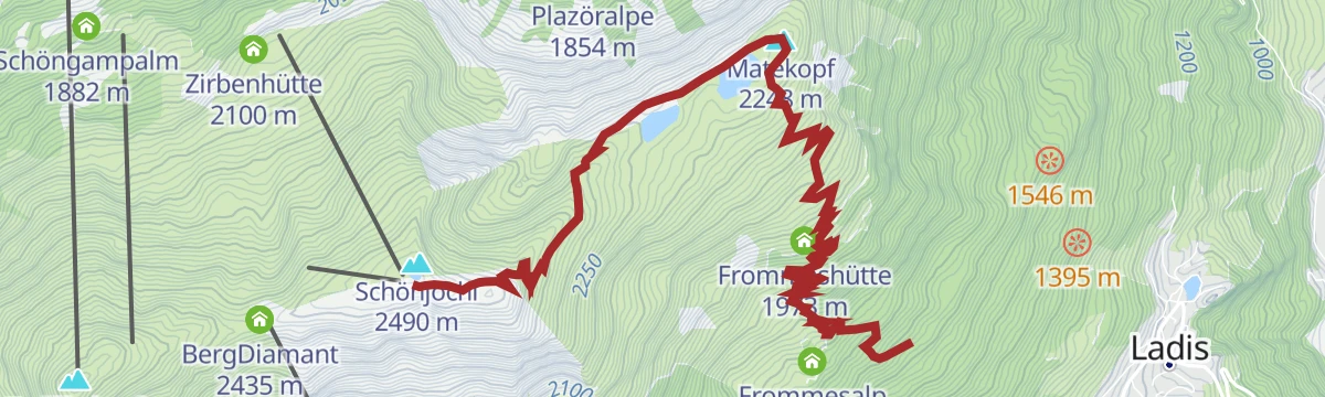 Route map: Frommestrail 7077